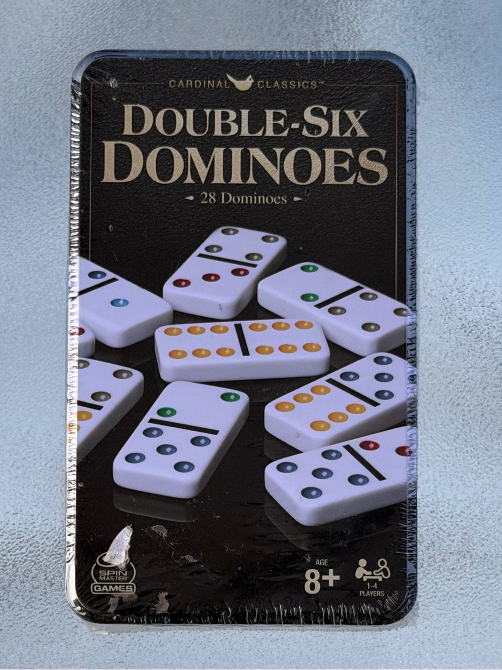 Cardinal Classics Double-Six Dominoes - White Tiles with Multicolored Pips